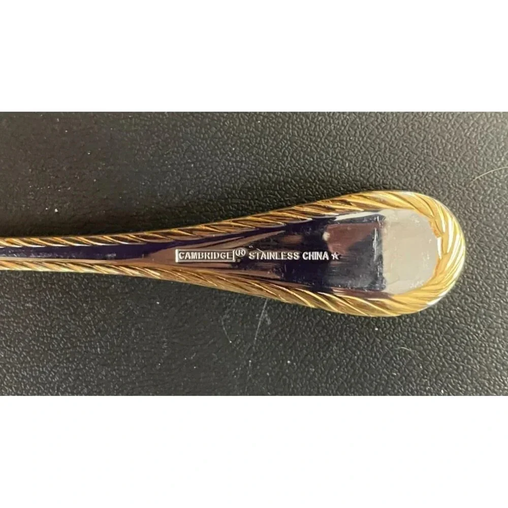 Cambridge Carlyle‎ Gold Accents Rope Stainless Tablespoons Set Of 6